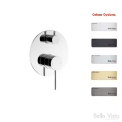 Mica Shower Mixer With Diverter With Back Plate- Chrome, Black, Brushed Nickel, Gunmetal, French Gold