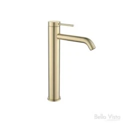Mica Tall Basin Mixer - Chrome, Black, Brushed Nickel, Gunmetal, French Gold -HERA Bathware Sales mica tall basin mixer chrome black brushed nickel gunmetal french goldfrench goldtall basin mixerbella vista 670594