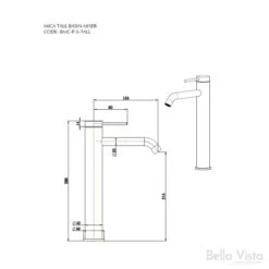 Mica Tall Basin Mixer - Chrome, Black, Brushed Nickel, Gunmetal, French Gold -HERA Bathware Sales mica tall basin mixer chrome black brushed nickel gunmetal french goldgun metaltall basin mixerbella vista 132746