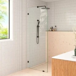 Milano Radius Walk In Frameless Shower Fixed Panel | Convex