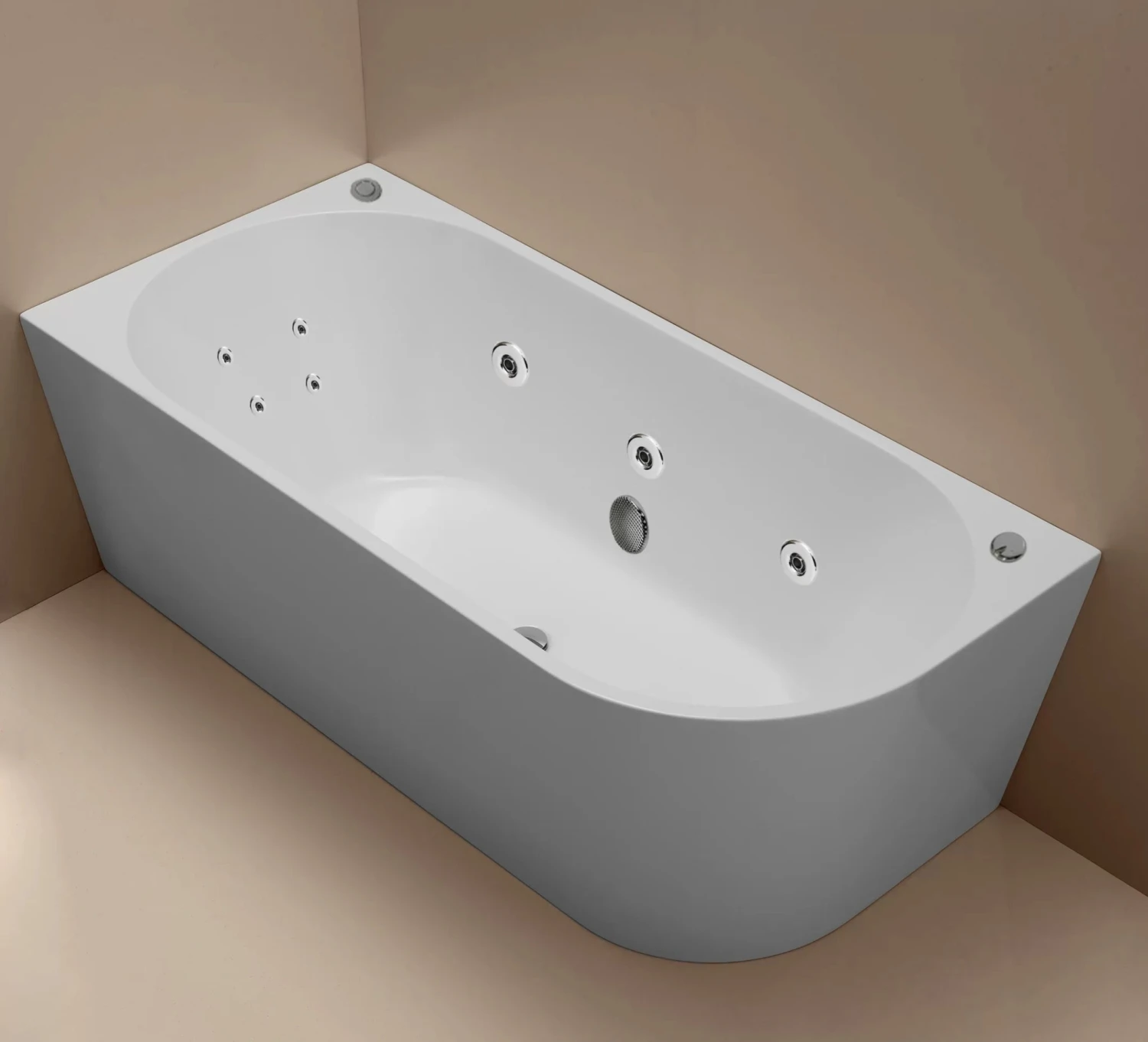 Millan Corner to Left 1500/1700mm Spa Bathtub Millan Corner To Left 1500/1700mm Spa Bathtub -HERA Bathware Sales millan corner to left 15001700mm spa bathtub3 large jets 8 mini jets1500mmbathtubbest bm 332941