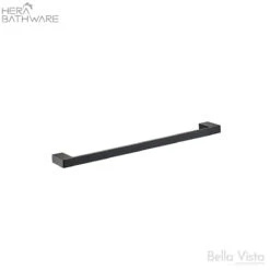 Milos - Single Towel Rail 800mm -HERA Bathware Sales milos single towel rail 800mmmatte blacktowel railbella vista 215083