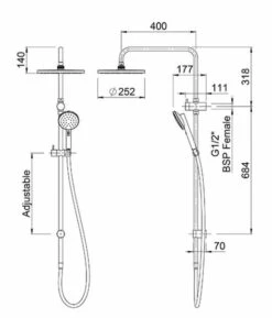 Minimalist MK2 Twin Shower System | Methven 4 Minimalist MK2 Twin Shower System | Methven -HERA Bathware Sales minimalist mk2 twin shower system methvenchromeshower systemmethven 367095