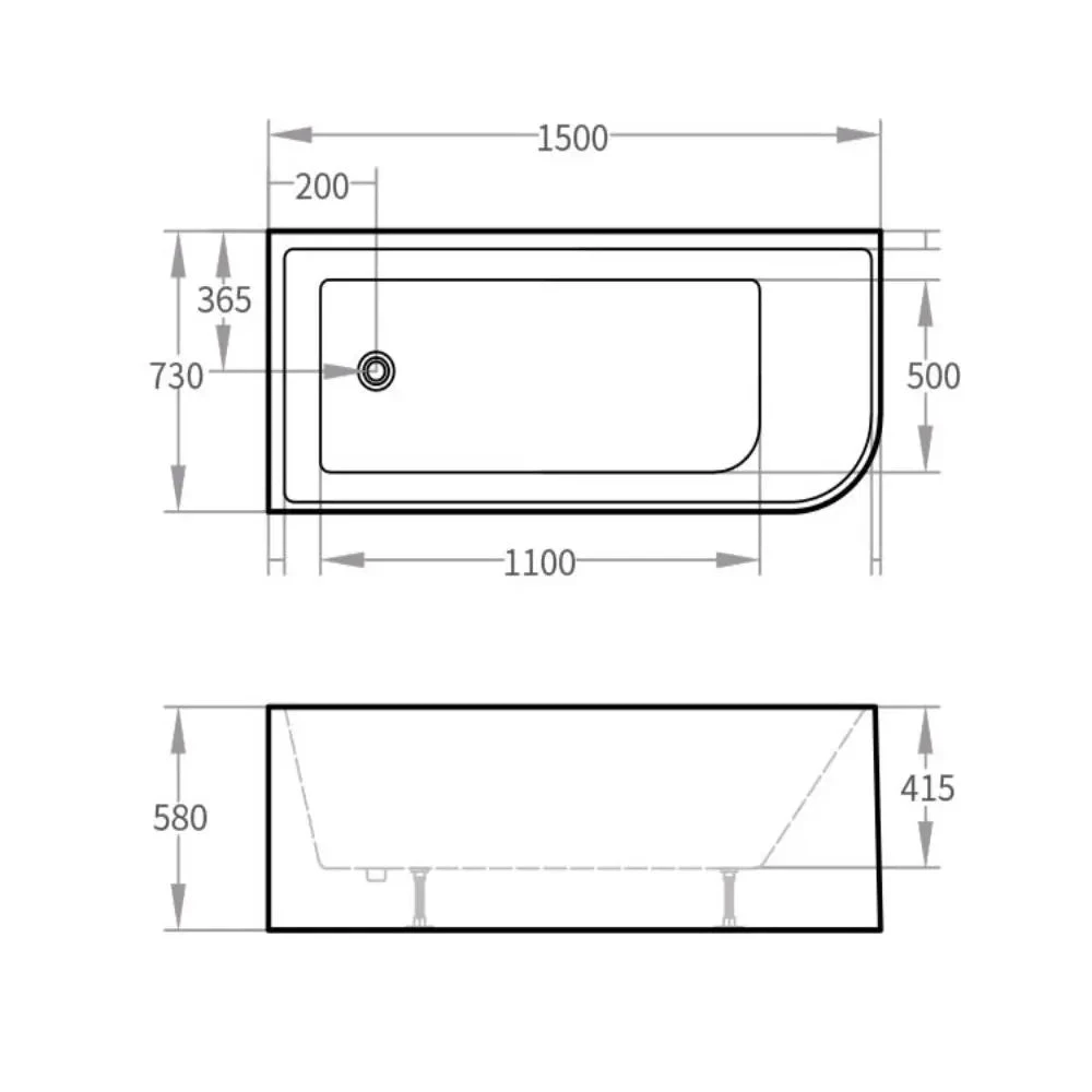 Modica Corner Bathtub - Gloss / Matte White Modica Corner Bathtub - Gloss / Matte White -HERA Bathware Sales modica corner bathtub gloss matte whitegloss white1400mm leftbathtubbnk 541368