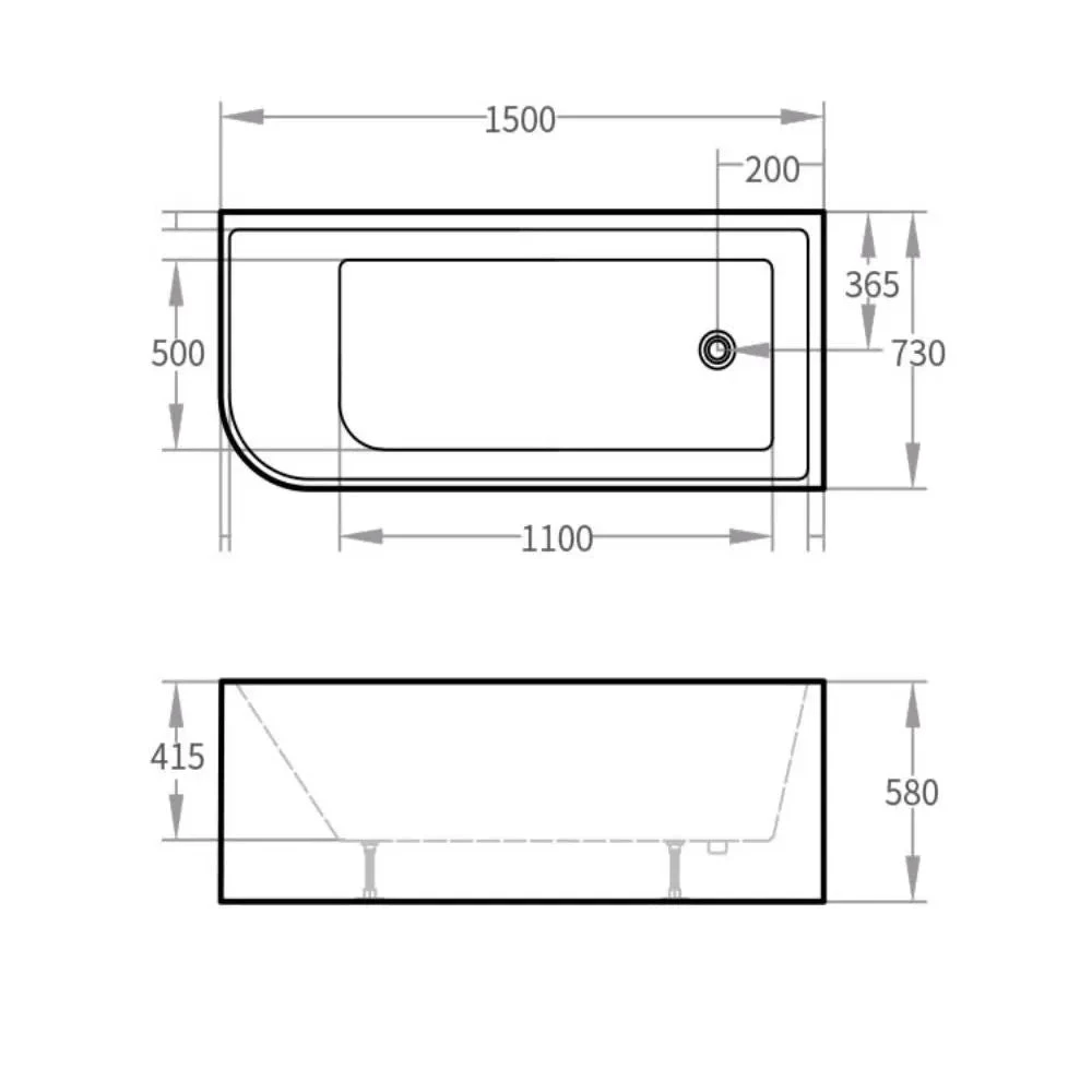Modica Corner Bathtub - Gloss / Matte White Modica Corner Bathtub - Gloss / Matte White -HERA Bathware Sales modica corner bathtub gloss matte whitegloss white1400mm leftbathtubbnk 692391