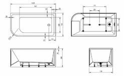 Modica Corner Bathtub - Gloss / Matte White 12 Modica Corner Bathtub - Gloss / Matte White -HERA Bathware Sales modica corner bathtub gloss matte whitegloss white1400mm rightbathtubbnk 174827