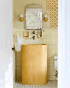 Molli Freestanding Basin (formerly Tropez) (Custard) -HERA Bathware Sales molli freestanding basin formerly tropez custardnood co 415899