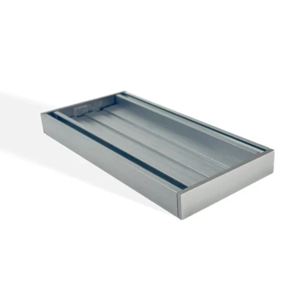Muses Slimline Aluminium Tile Insert Floor Grate 21mm Muses Slimline Aluminium Tile Insert Floor Grate 21mm -HERA Bathware Sales muses slimline aluminium tile insert floor grate 21mm100mmbrushed gun metalwasteaquaperla 684700