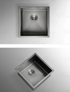 Nano Black Kitchen Sink Single Bowl - 450mm -HERA Bathware Sales nano black kitchen sink single bowl 450mmgun metalkitchen sinklouis marco 583475