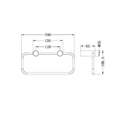 New MECCA Hand Towel Ring 4 New MECCA Hand Towel Ring -HERA Bathware Sales new mecca hand towel ringmatte blackhand towel railnero tapware 471451