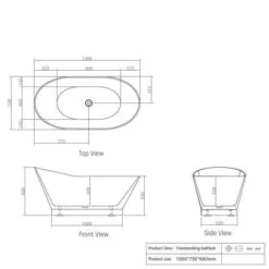 NEW YORK Gloss White Free Standing Bathtub -HERA Bathware Sales new york gloss white free standing bathtubgloss white1500mmbathtubotti 357744