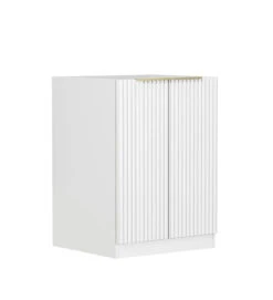 Noosa Matte White Fluted Laundry Cabinet -HERA Bathware Sales noosa matte white fluted laundry cabinetbrushed goldpure white quartz toplaundry cabinetotti 766760