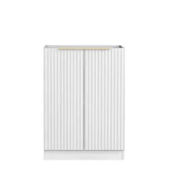 Noosa Matte White Fluted Laundry Cabinet