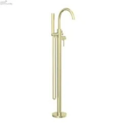 NOVA/Mecca Round Floor Mount Mixer With Handshower -HERA Bathware Sales novamecca round floor mount mixer with handshowerbrushed goldfreestanding bath spoutnero tapware 609108