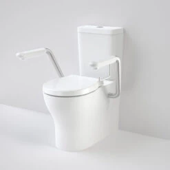 OPAL Cleanflush Easy Height Wall Faced Close Coupled Suite With Armrest | CAROMA -HERA Bathware Sales opal cleanflush easy height wall faced close coupled suite with armrest caromadouble flap seattoiletcaroma 401388
