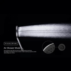 Mecca Rail Shower With Air Shower II -HERA Bathware Sales opal hand shower bracket with air shower ii nerobrushed bronzehand showernero tapware 163287 5