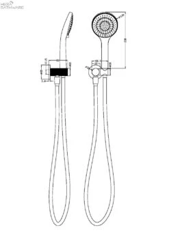 Opal Hand Shower Bracket With Air Shower | Nero 7 Opal Hand Shower Bracket With Air Shower | Nero -HERA Bathware Sales opal hand shower bracket with air shower nerobrushed goldhand showernero tapware 940113