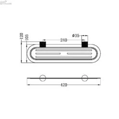 Opal Metal Shelf -HERA Bathware Sales opal metal shelfgraphiteshower shelfnero tapware 842181