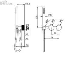 Opal Progressive Shower System Seperate Plate 5 Opal Progressive Shower System Seperate Plate -HERA Bathware Sales opal progressive shower system seperate plategraphitenero tapware 916518
