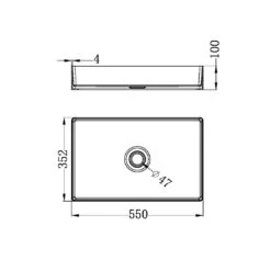 OPAL Stainless Steel Rectangular Basin | Nero | NRB3555 6 OPAL Stainless Steel Rectangular Basin | Nero | NRB3555 -HERA Bathware Sales opal stainless steel rectangular basin nero nrb3555graphiteabove counter basinnero tapware 974724