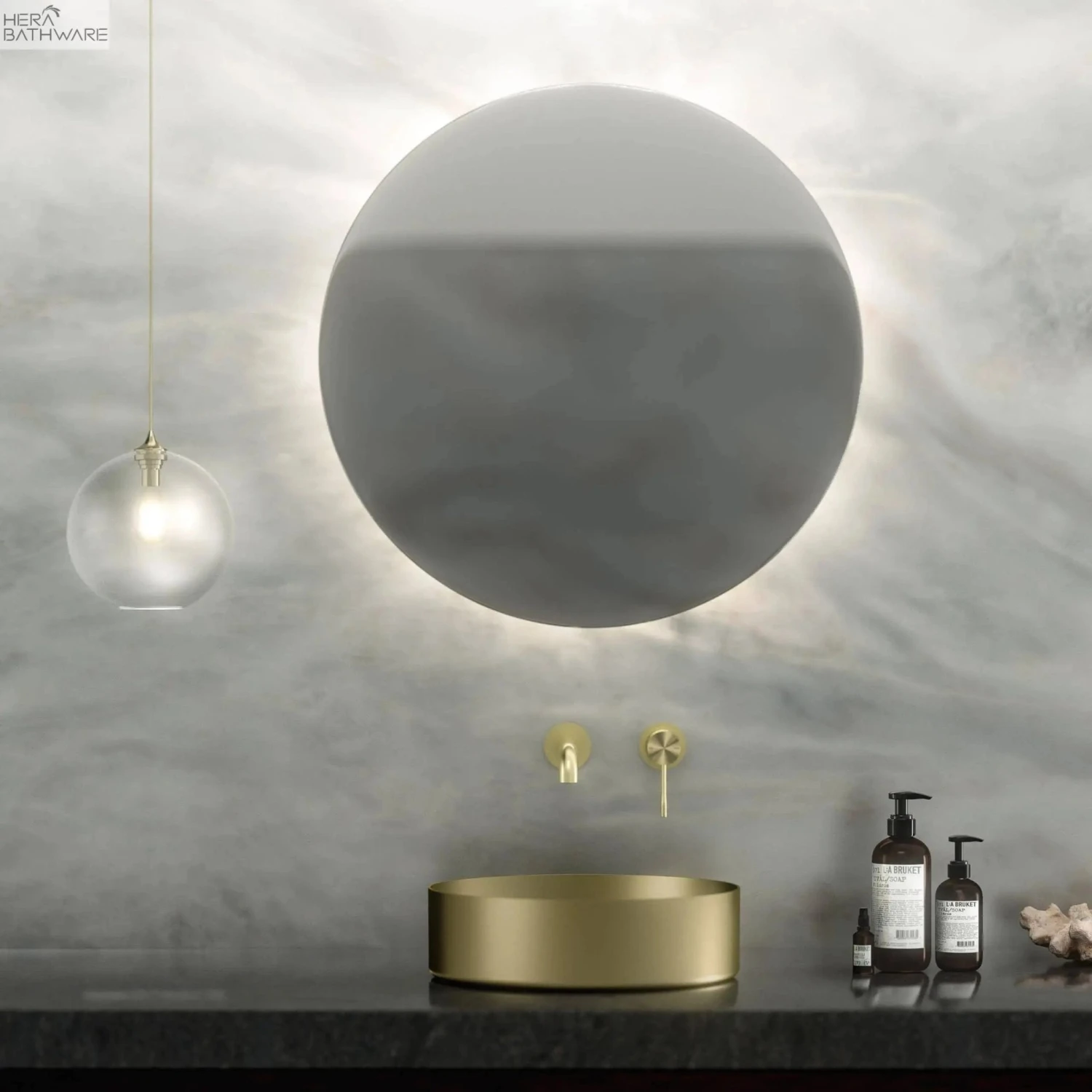 OPAL Stainless Steel Round Basin 400mm | NERO | NRB401R OPAL Stainless Steel Round Basin 400mm | NERO | NRB401R -HERA Bathware Sales opal stainless steel round basin 400mm nero nrb401rbrushed goldabove counter basinnero tapware 524526