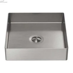 OPAL Stainless Steel Square Basin 400mm | Nero | NRB401S -HERA Bathware Sales opal stainless steel square basin 400mm nero nrb401sbrushed nickelabove counter basinnero tapware 652225