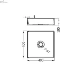 OPAL Stainless Steel Square Basin 400mm | Nero | NRB401S -HERA Bathware Sales opal stainless steel square basin 400mm nero nrb401sgraphiteabove counter basinnero tapware 475623