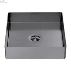 OPAL Stainless Steel Square Basin 400mm | Nero | NRB401S -HERA Bathware Sales opal stainless steel square basin 400mm nero nrb401sgraphiteabove counter basinnero tapware 916681