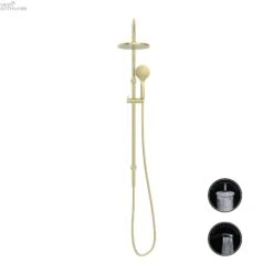 Opal Twin Shower With Air Shower | Nero -HERA Bathware Sales opal twin shower with air shower nerobrushed goldshower setnero tapware 317735