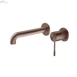 Opal Wall Basin/Bath Mixer Seperated 120-260mm Spout Length -HERA Bathware Sales opal wall basinbath mixer seperated 120 260mm spout length120mmbrushed bronzewall basin mixernero tapware 321086
