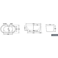 Oslo Free Standing Bathtub -HERA Bathware Sales oslo free standing bathtubgloss white1500mmbathtubbest bm 261454
