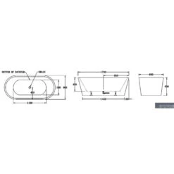 Oslo Free Standing Bathtub -HERA Bathware Sales oslo free standing bathtubgloss white1700mmbathtubbest bm 826290