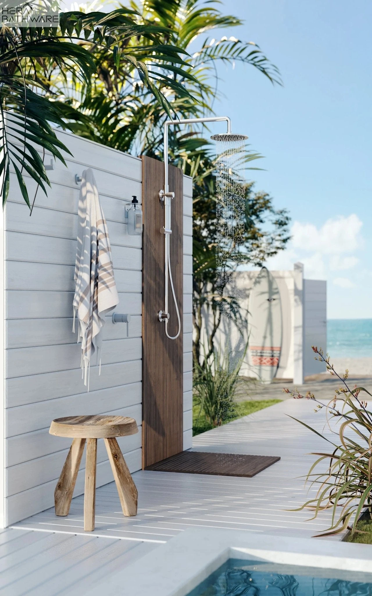 Outdoor Combination Shower Rail - SS316 Outdoor Combination Shower Rail - SS316 -HERA Bathware Sales outdoor combination shower rail ss316meir 213153