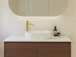 Oval Flute Basin 490mm -HERA Bathware Sales oval flute basin 490mmgloss whitetimberline 772209