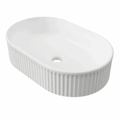 Oval Flute Basin 490mm -HERA Bathware Sales oval flute basin 490mmmatte whitetimberline 998129