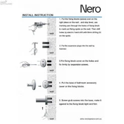 PEARL Towel Rail 600MM -HERA Bathware Sales pearl towel rail 600mmmatte blackdouble towel railtowel railnero tapware 151962