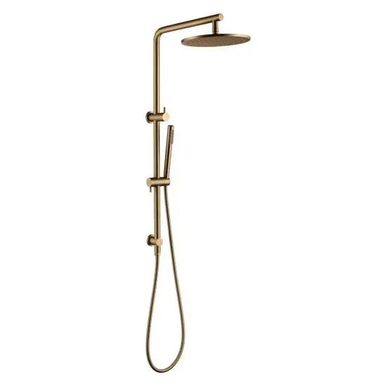 Pentro 250mm Round Handheld Shower Station Pentro 250mm Round Handheld Shower Station -HERA Bathware Sales pentro 250mm brushed yellow gold round handheld shower stationshower setaquaperla 975837