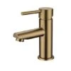 Pentro Brushed Yellow Gold Round Basin Mixer -HERA Bathware Sales pentro brushed yellow gold round basin mixerbasin mixeraquaperla 615351