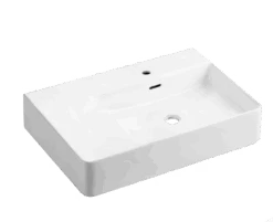 Quado Rectangular Shelf Basin 605×420 With Shelf -HERA Bathware Sales quado rectangular shelf basin 605420 with shelf1th tapholeleft hand shelfabove counter basinjohnson suisse 335656