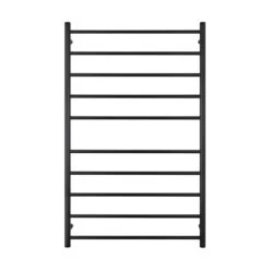 Radiant Round Ladder Towel 10 Bars 750x1200mm RTR04 (240V) | Radiant -HERA Bathware Sales radiant round ladder towel 10 bars 750x1200mm rtr04 240v radiantbottom leftmatte blackheated towel railradiant 307517
