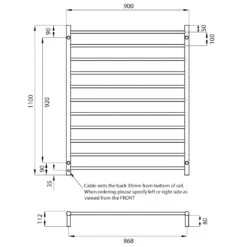 Radiant Round Ladder Towel 11 Bars 900x1100mm RTR05 (240V) | Radiant -HERA Bathware Sales radiant round ladder towel 11 bars 900x1100mm rtr05 240v radiantbottom leftmirror polished chromeheated towel railradiant 805626