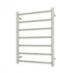 Radiant Round Ladder Towel 7 Bars 600x800mm RTR01 (240V) | Radiant -HERA Bathware Sales radiant round ladder towel 7 bars 600x800mm rtr01 240vbottom leftbrushed satinheated towel railradiant 126915