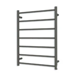 Radiant Round Ladder Towel 7 Bars 600x800mm RTR01 (240V) | Radiant -HERA Bathware Sales radiant round ladder towel 7 bars 600x800mm rtr01 240vbottom leftgun metal greyheated towel railradiant 471793