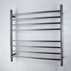 Radiant Round Ladder Towel 8 Bars 750X750mm RTR06 (240V) | Radiant -HERA Bathware Sales radiant round ladder towel 8 bars 750x750mm rtr06 240v radiantbottom leftgun metal greyheated towel railradiant 378431
