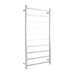 Radiant Square Ladder Towel 10 Bars 600x1200mm STR02 (240V) | Radiant -HERA Bathware Sales radiant square ladder towel 10 bars 600x1200mm str02 240v radiantbottom leftmirror polished chromeheated towel railradiant 125525