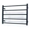 Radiant Square Ladder Towel 5 Bars 750x550mm STR03 (240V) | Radiant -HERA Bathware Sales radiant square ladder towel 5 bars 750x550mm str03 240v radiantbottom leftmatte blackheated towel railradiant 463839