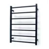 Radiant Square Ladder Towel 7 Bars 600x800mm STR01 (240V) | Radiant -HERA Bathware Sales radiant square ladder towel 7 bars 600x800mm str01 240v radiantbottom leftmatte blackheated towel railradiant 198019