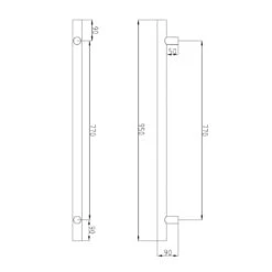 Radiant Vertical Single Heated Towel Bar (12v) - Brushed Gold -HERA Bathware Sales radiant vertical single heated towel bar 12v brushed goldbrushed goldone vertical heated rail with hookheated towel railradiant 418604