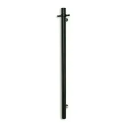 Radiant Vertical Single Heated Towel Bar (12v) - Matte Black -HERA Bathware Sales radiant vertical single heated towel bar 12v matte blackmatte blackone vertical heated rail with hookheated towel railradiant 299859