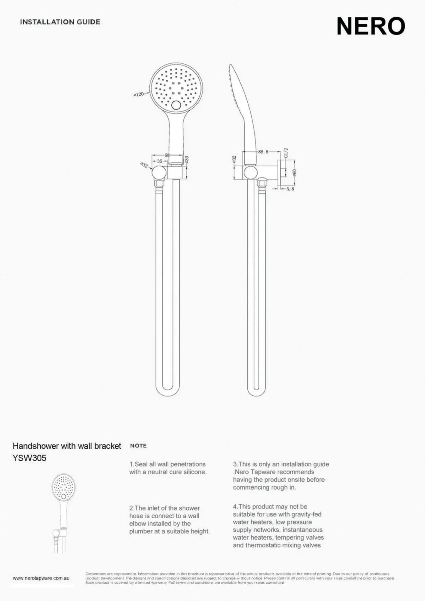 RAIN 3 Function Rail Shower Bracket Round - Chrome RAIN 3 Function Rail Shower Bracket Round - Chrome -HERA Bathware Sales rain 3 function rail shower bracket round chromechromehand showernero tapware 527324